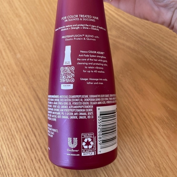 Nexxus Color Assure Replenishing Nutrient Shampoo (New Bottle!) Sulfate Free - Picture 10 of 10